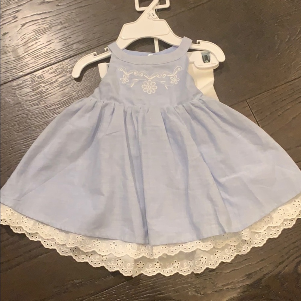 Blue and white baby girl outfit | 3-6 months